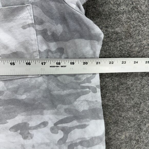 Tahari T-Shirt Women 1X Plus Gray Camouflage Short Sleeve Pockets Cotton Casual - Picture 5 of 7